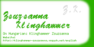 zsuzsanna klinghammer business card